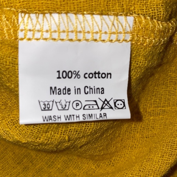 ZANZEA COLLECTION gauze pull over long sleeve chest pockets mustard NWT size 5X - Picture 8 of 10